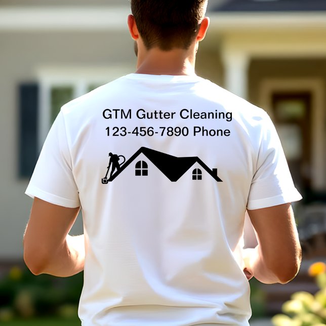 Camiseta Limpeza de Gutter Logotipo comercial para Tripulaç (Criador carregado)