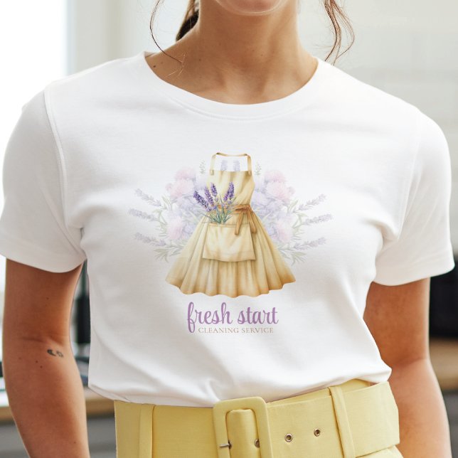 Camiseta Limpeza de Lavanda de Aquarela do Serviço (Criador carregado)