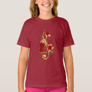 Camiseta Limpeza de ouro com Flores Rosa