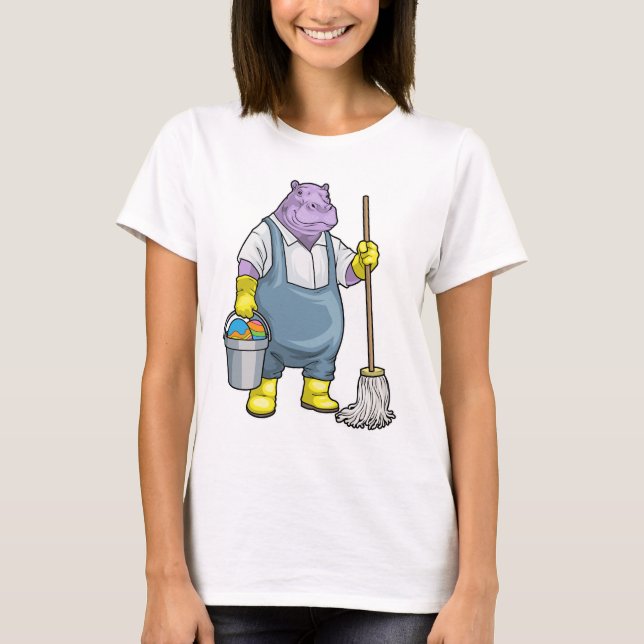 Camiseta Limpeza de Páscoa do Hipopótamo (Frente)