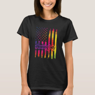Camiseta Limpeza Lady Us Flag Cleaner