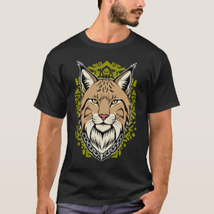 Camiseta Lince Cabeça Minimalista Tribal Verde Oliva Street