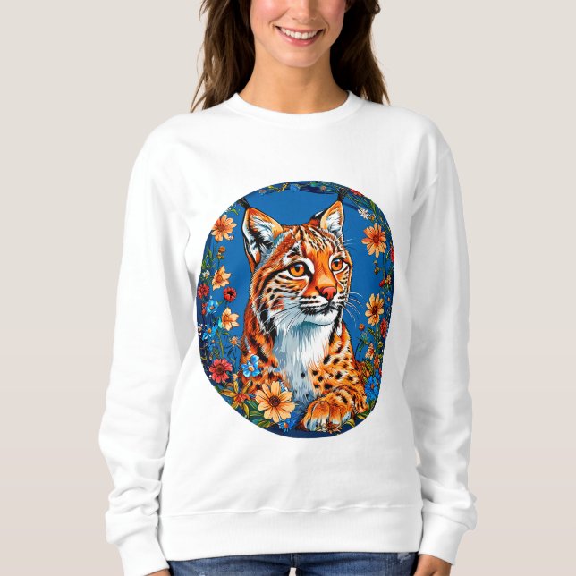 Camiseta Lince com pelo laranja vibrante (Frente)