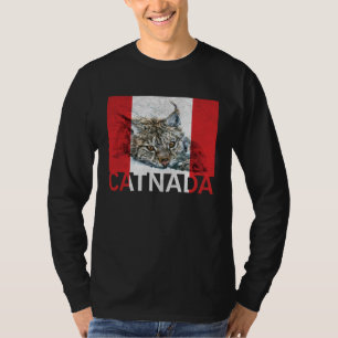 Camiseta Lince do Catnada Canadensis Bandeira Canadense Fol
