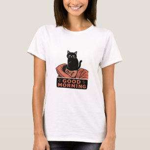 Camiseta Lince Sarcástico Gato Preto Bom Dia Meme