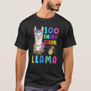 Camiseta Linda 100 Dias de Escola Sem Problema Llama De Vol