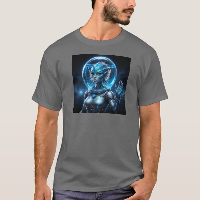 Camiseta Linda alienígena aquática! (Frente)