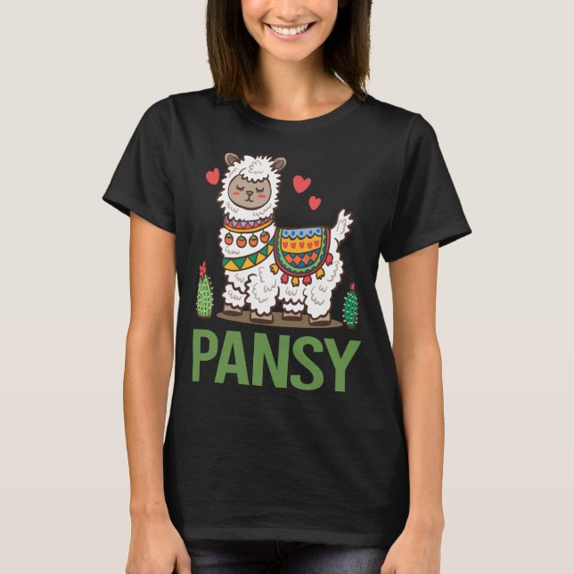 Camiseta Linda Alpaca - Nome Pansy (Frente)