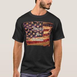 Camiseta Linda América, Negra, Camisa-T de Homens Patriótic