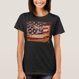 Camiseta Linda América, Negra, Camisa-T de Mulheres Patriót