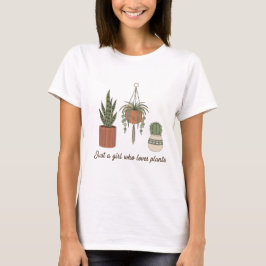 Camiseta Linda "Apenas uma Garota que Ama Plantas" Retro Bo