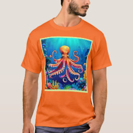Camiseta Linda Arte de Octopus Subaquático
