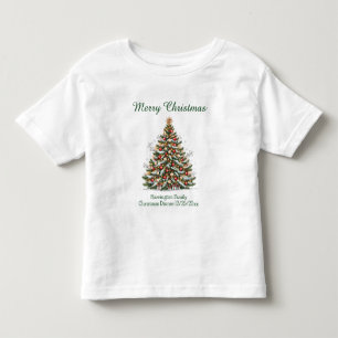 Camiseta Linda Árvore de Natal Decorada Combinando com a Fa