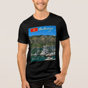 Camiseta Linda Baía de Kotor em Montenegro viagem