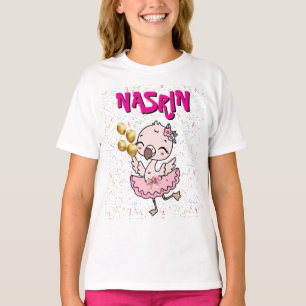Camiseta Linda Bailarina de Flamingo Rosa  