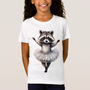 Camiseta Linda bailarina guaxinim dançando ballet