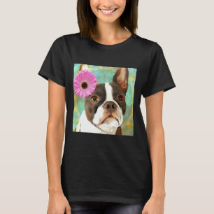 Camiseta Linda Blushing Noiva Boston Terrier Dog Art