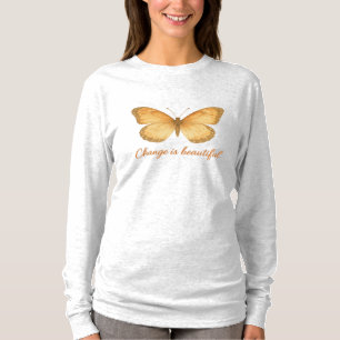 Camiseta Linda Borboleta Aquarela Mudar É Linda