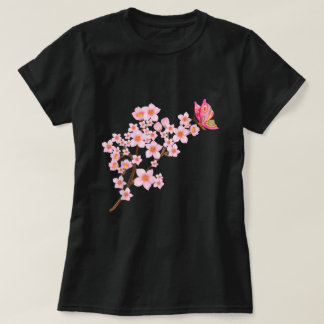 Camiseta Linda borboleta - Cerejeira japonesa Sakura