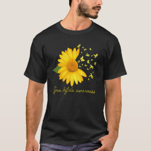 Camiseta Linda Borboleta Daisy Fita Amarela Espinha Bífida