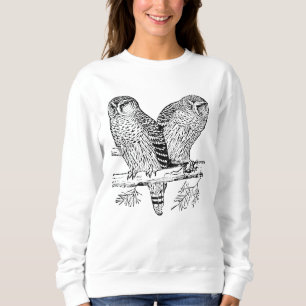 Camiseta Linda, branca-negra, coruja mulheres