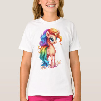 Camiseta Linda Camisa-T do Unicórn para Meninas