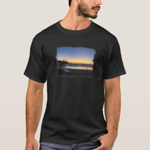 Camiseta Linda Cena de Praia Califórnia Onda Palma do Sol