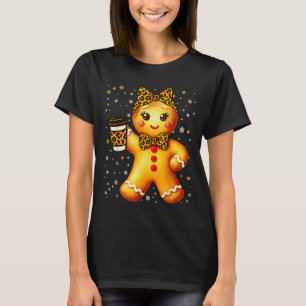 Camiseta Linda Coquete de Pão de Mel Leopardo Natal
