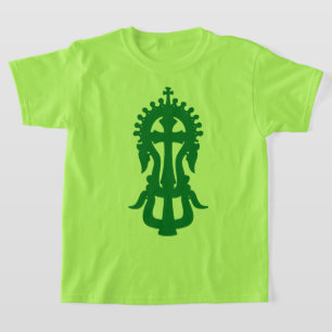 Camiseta Linda cruz ortodoxa etíope em cor verde
