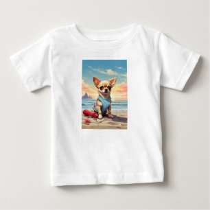Camiseta linda de bebê em forma de seu cachorro pa