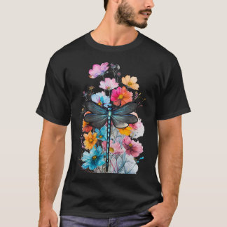 Camiseta Linda Dragonfly Watercolor Art Insect Lover Ea