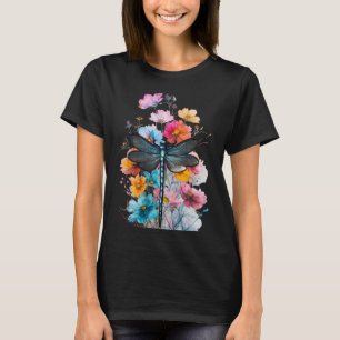 Camiseta Linda Dragonfly Watercolor Art Insect Lover Ea