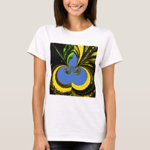 Camiseta Linda e adorável Arte Amarela e Azul na África do 