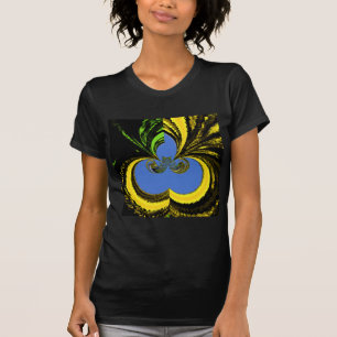Camiseta Linda e adorável Arte Amarela e Azul na África do