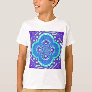 Camiseta Linda e adorável design da Flora Azul-Mandala Afri