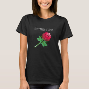 Camiseta Linda e bela rosa vermelha
