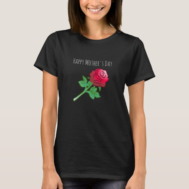 Camiseta Linda e bela rosa vermelha (Frente)