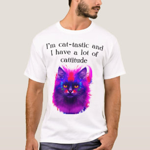 Camiseta Linda e colorida arte de gato pintada