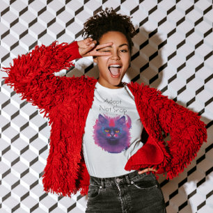 Camiseta Linda e colorida arte de gato pintada