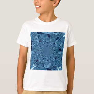 Camiseta Linda e Iridescente Arte Caleidoscópica Azul