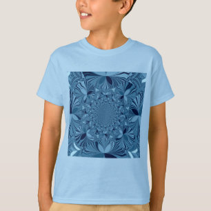 Camiseta Linda e Iridescente Arte Caleidoscópica Azul