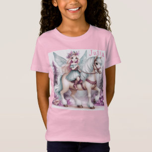 Camiseta Linda Fada Montando um Cavalo