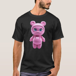 Camiseta Linda figura de astronauta de urso rosa brilhante