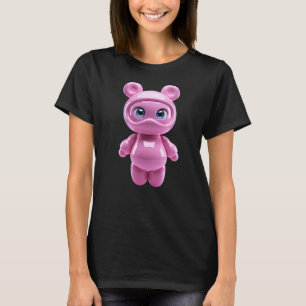 Camiseta Linda figura estética de urso astronauta rosa