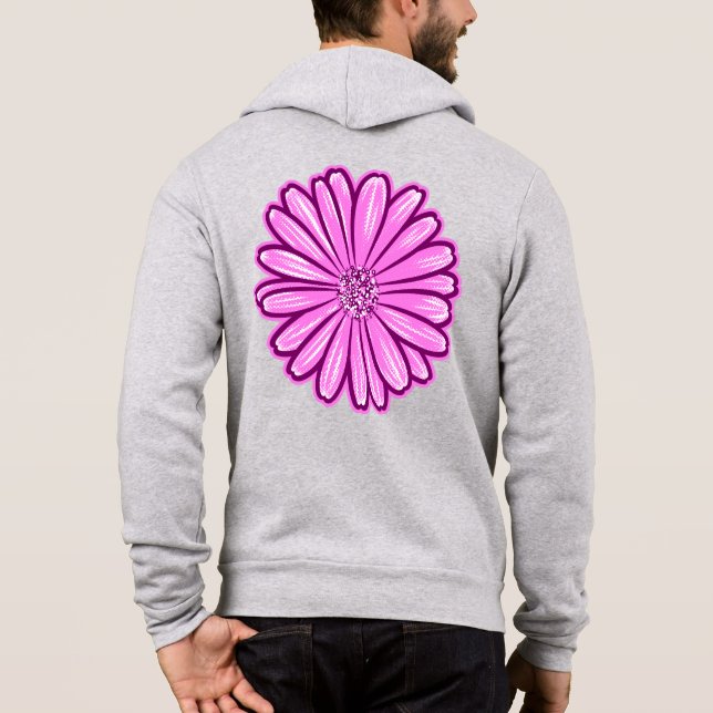 Camiseta Linda Flor de Margarida, Ilustração de Meio-Tons (Verso)