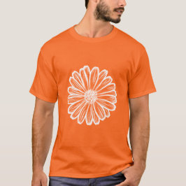 Camiseta Linda Flor de Margarida, Ilustração de Meio-Tons