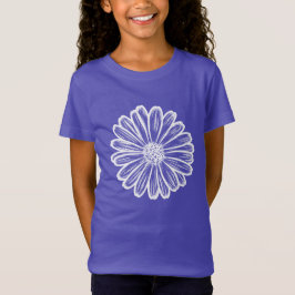 Camiseta Linda Flor de Margarida, Ilustração de Meio-Tons