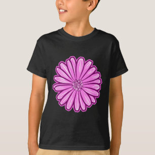 Camiseta Linda Flor de Margarida, Ilustração de Meio-Tons