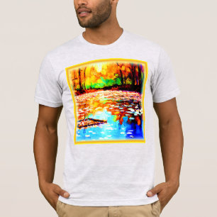 Camiseta Linda Floresta Laranja Brilhante Colorida. Comprar