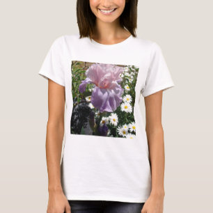 Camiseta Linda Foto floral da Flor Roxo Iris
